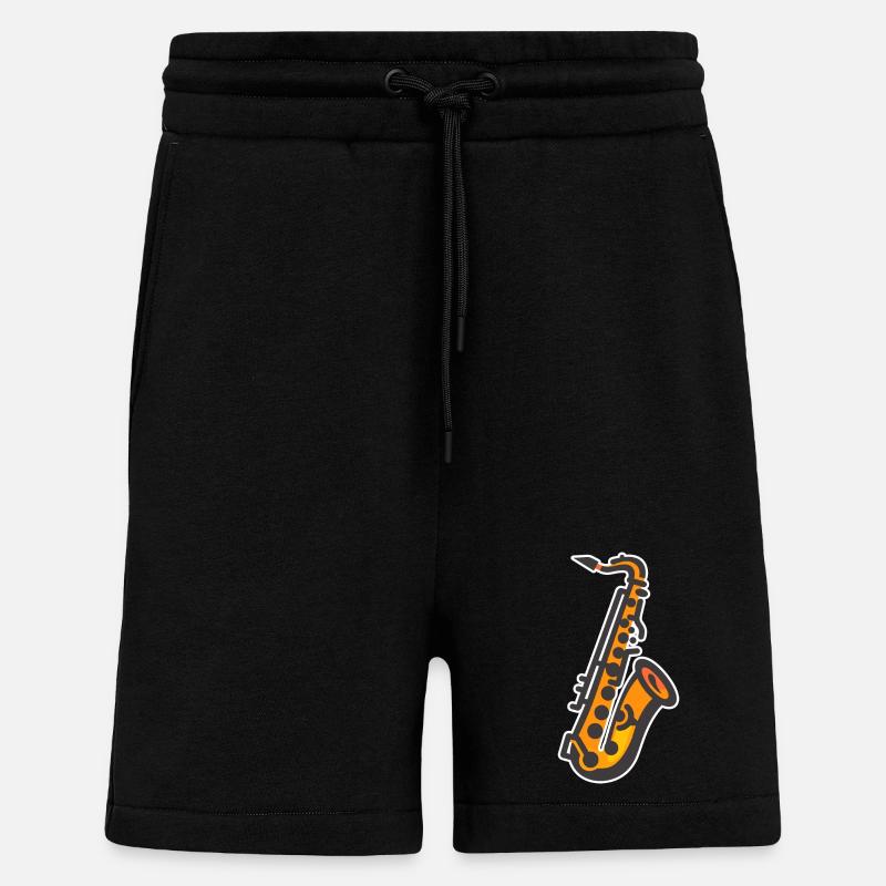 Graphisme pour saxophone - Short bio décontracté fabriqué en UE - SOLID BLACK