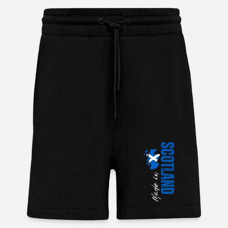 Fabriqué en Écosse, design vertical - Short bio décontracté fabriqué en UE - SOLID BLACK