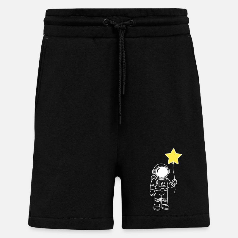 Astronaut mit Stern-Ballon – Space Artwork - Shorts - made by SPREAD - SOLID BLACK