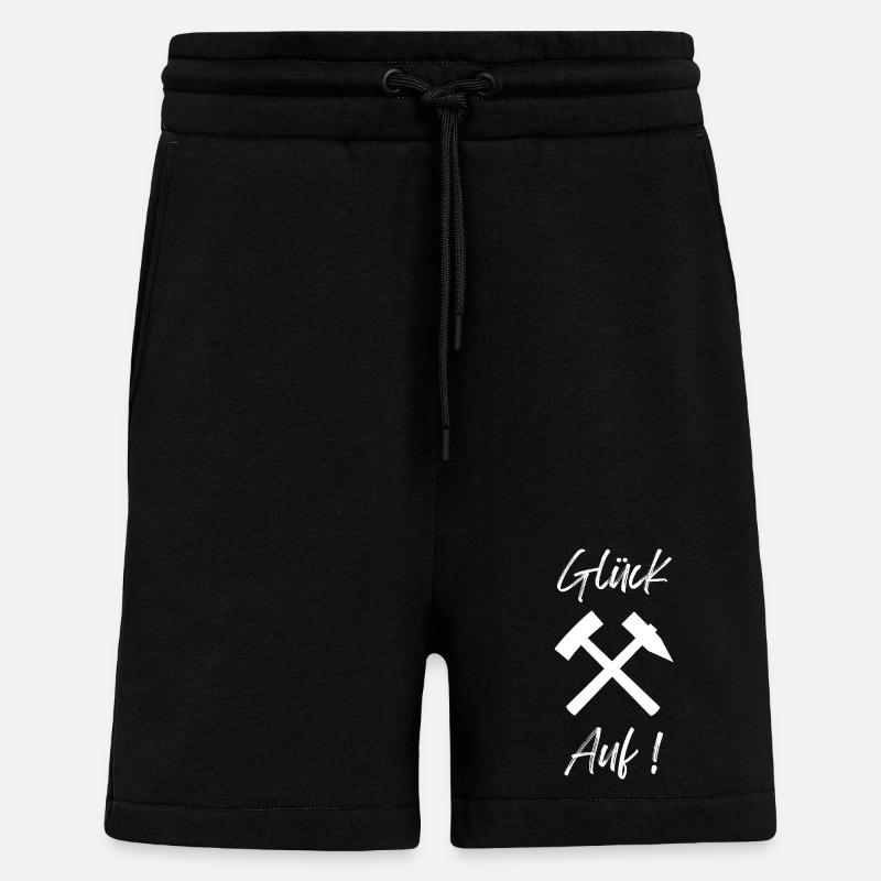 Luck on Mining Emblem - Shorts - made by SPREAD - SOLID BLACK