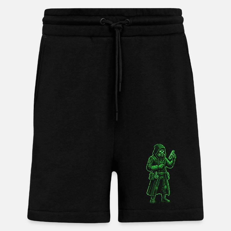 Punk Apotheker Pixel Art Retro Hacker - Shorts - made by SPREAD - SOLID BLACK