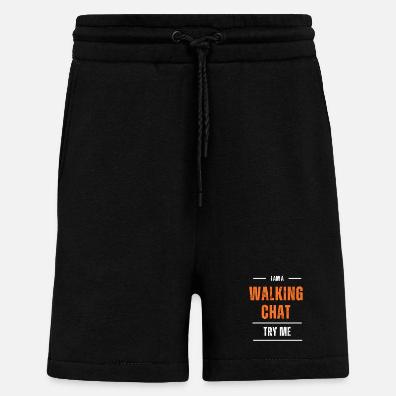 Chat en marchant - Short bio décontracté fabriqué en UE - SOLID BLACK