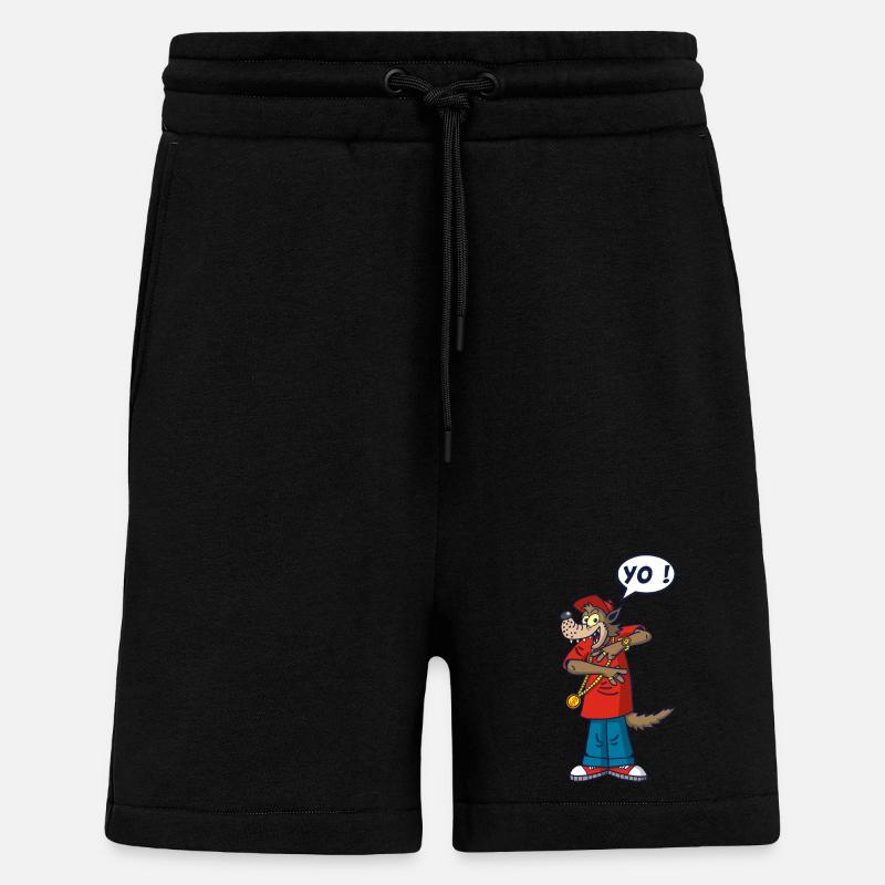 Wolf-Rapper - Shorts - made by SPREAD - SOLID BLACK