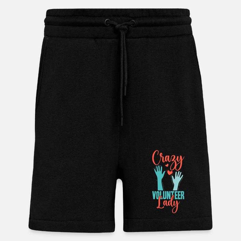 Appréciation du Bénévolat Volontaire Folle Bénévole - Short bio décontracté fabriqué en UE - SOLID BLACK