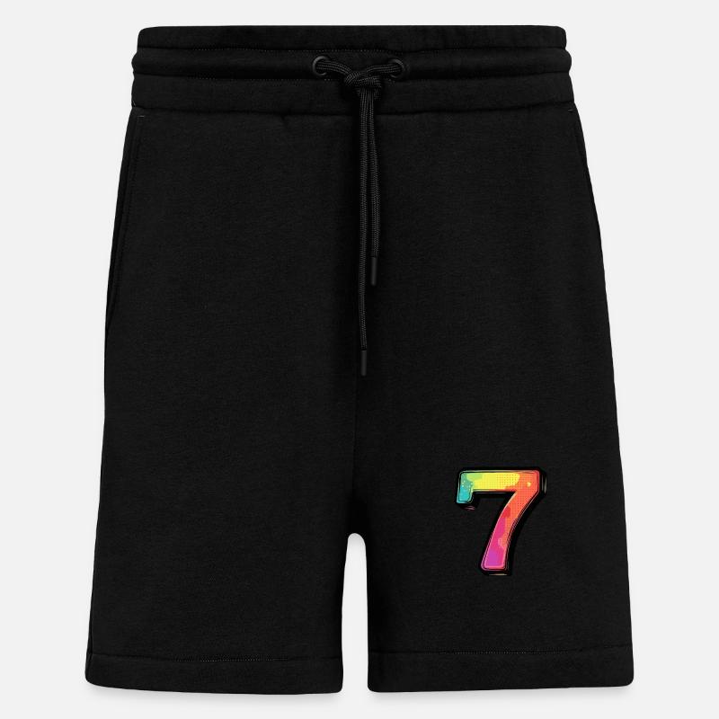 7 Number Comic - Shorts - made by SPREAD - SOLID BLACK