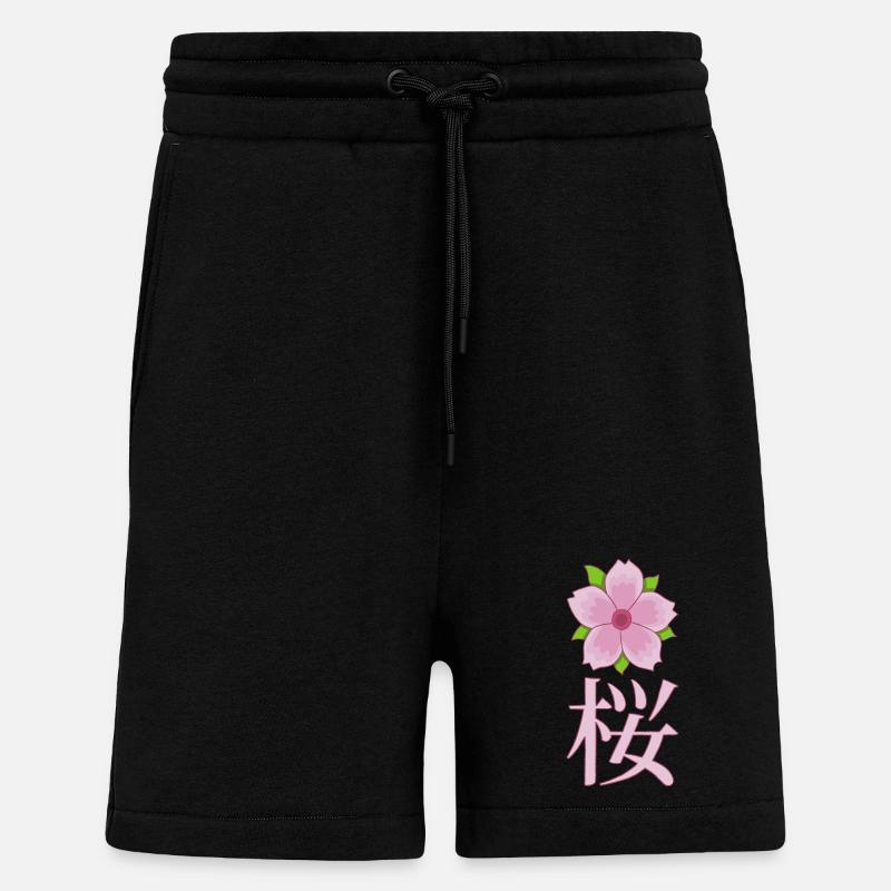 Kirschblüte manga - Shorts - made by SPREAD - SOLID BLACK
