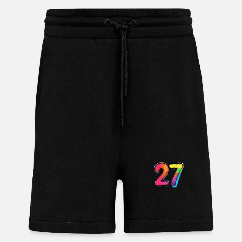 27 Number Comic - Shorts - made by SPREAD - SOLID BLACK