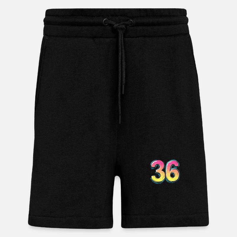 36 Number Comic - Shorts - made by SPREAD - SOLID BLACK