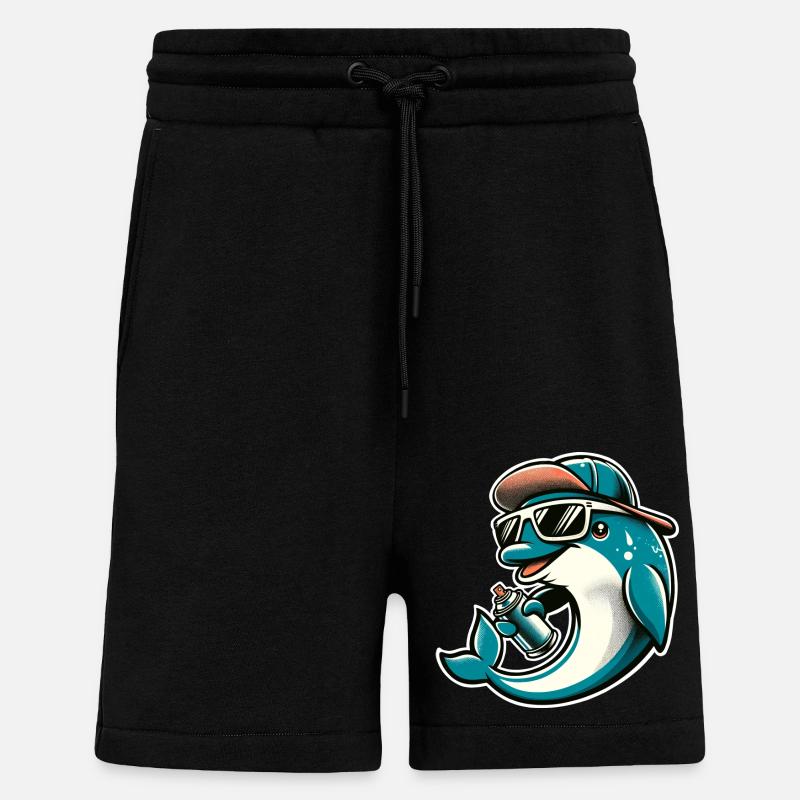 Bombe aérosol Dolphin Graffiti - Short bio décontracté fabriqué en UE - SOLID BLACK