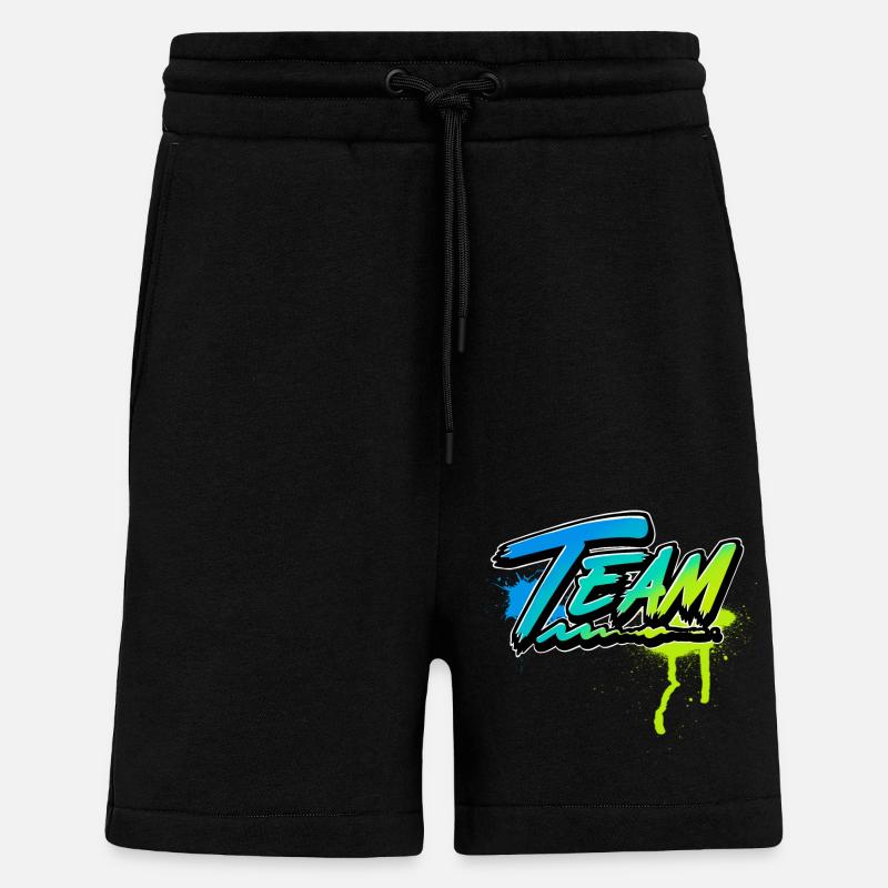 équipe - Short bio décontracté fabriqué en UE - SOLID BLACK