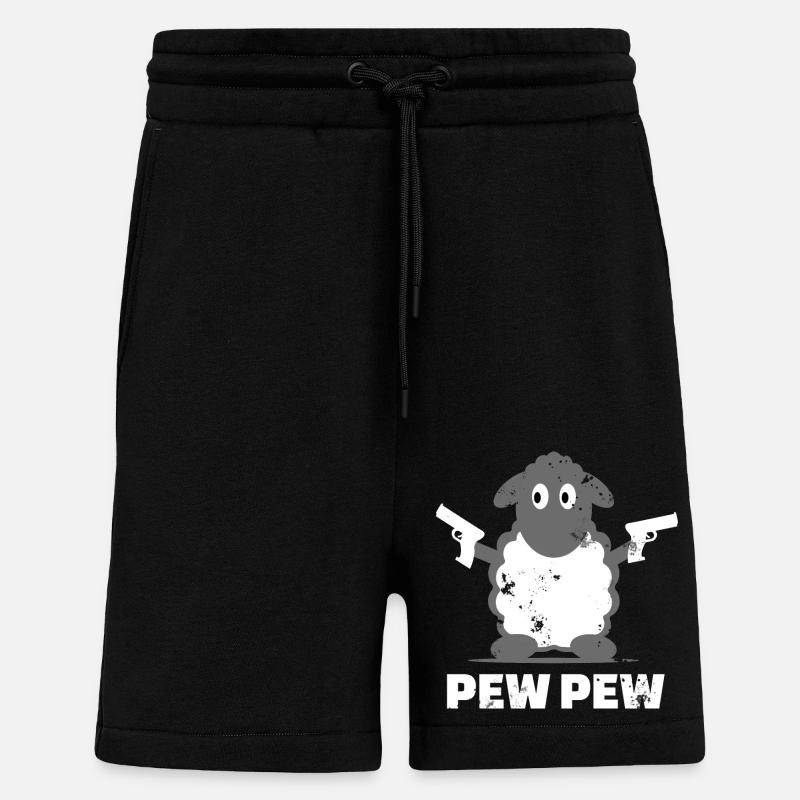 Conception de mouton drôle - Short bio décontracté fabriqué en UE - SOLID BLACK
