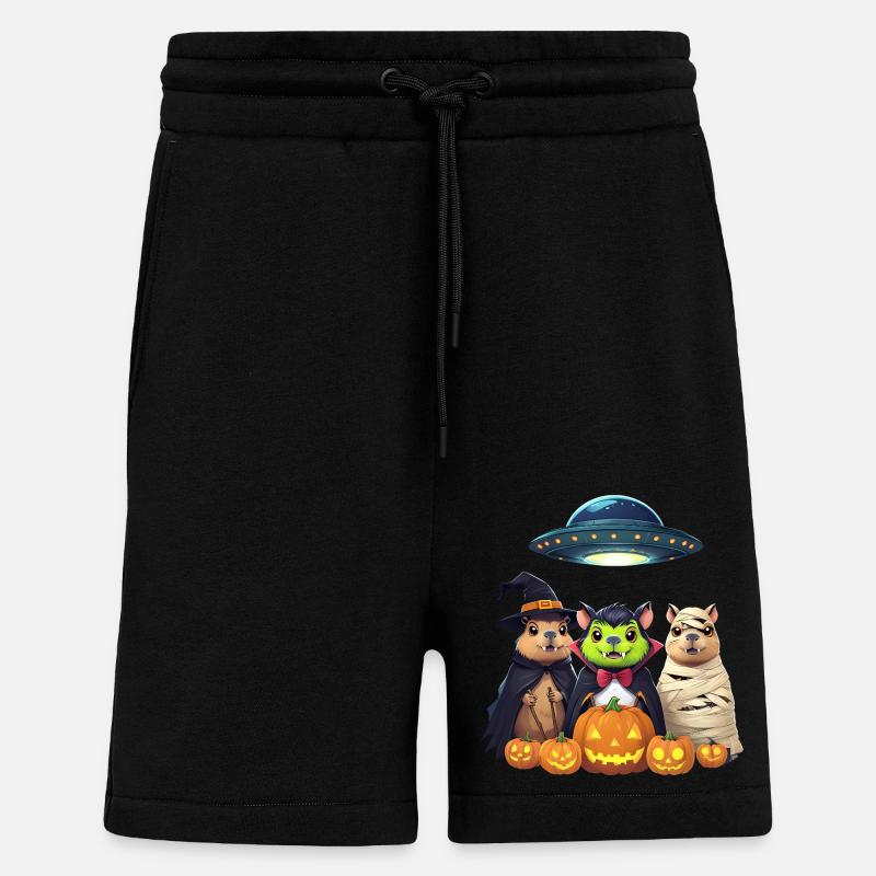 Halloween Capybara Hamster Geist Geschenkidee - Shorts - made by SPREAD - SOLID BLACK