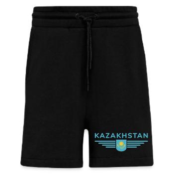 Kazakhstan Design – Steppe et tradition - Short bio décontracté fabriqué en UE - SOLID BLACK - Devant
