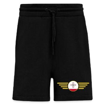 J’aime Malte, T-shirt design de style élégance - Short bio décontracté fabriqué en UE - SOLID BLACK - Devant