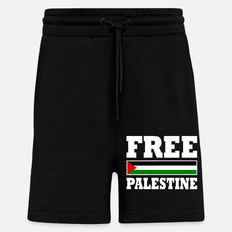 Free palestine - Short bio décontracté fabriqué en UE - SOLID BLACK