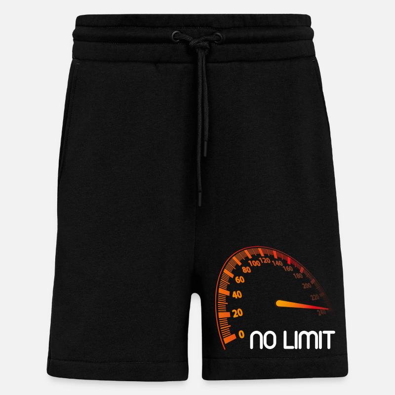 Compteur de vitesse - No Limit - Short bio décontracté fabriqué en UE - SOLID BLACK