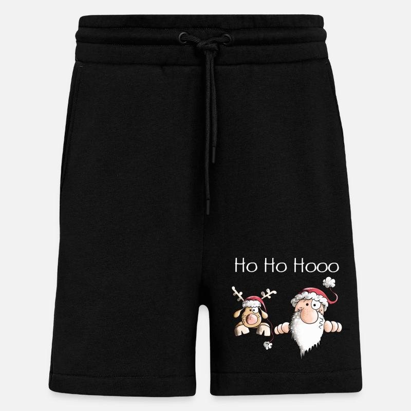 Saint Nicolas et ses rennes - Short bio décontracté fabriqué en UE - SOLID BLACK