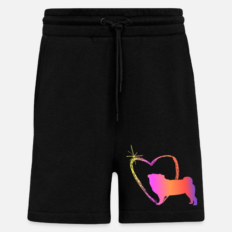 Mops mit Herz - Shorts - made by SPREAD - SOLID BLACK