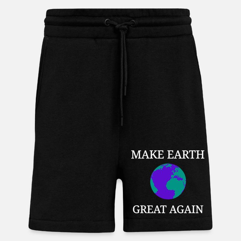 Make Earth Great Again - Shorts - made by SPREAD - SOLID BLACK