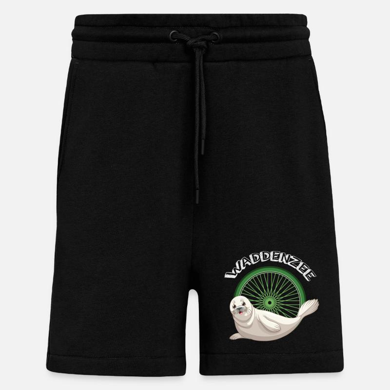 Waddenzee tshirt 2 - Shorts - made by SPREAD - SOLID BLACK