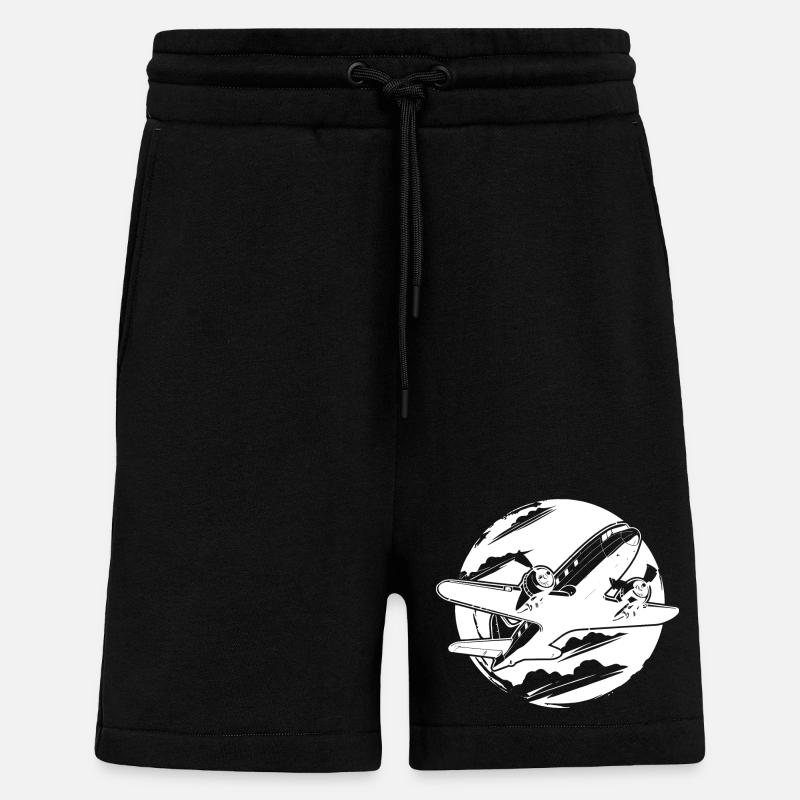 Flugzeug Zeichnung - Shorts - made by SPREAD - SOLID BLACK