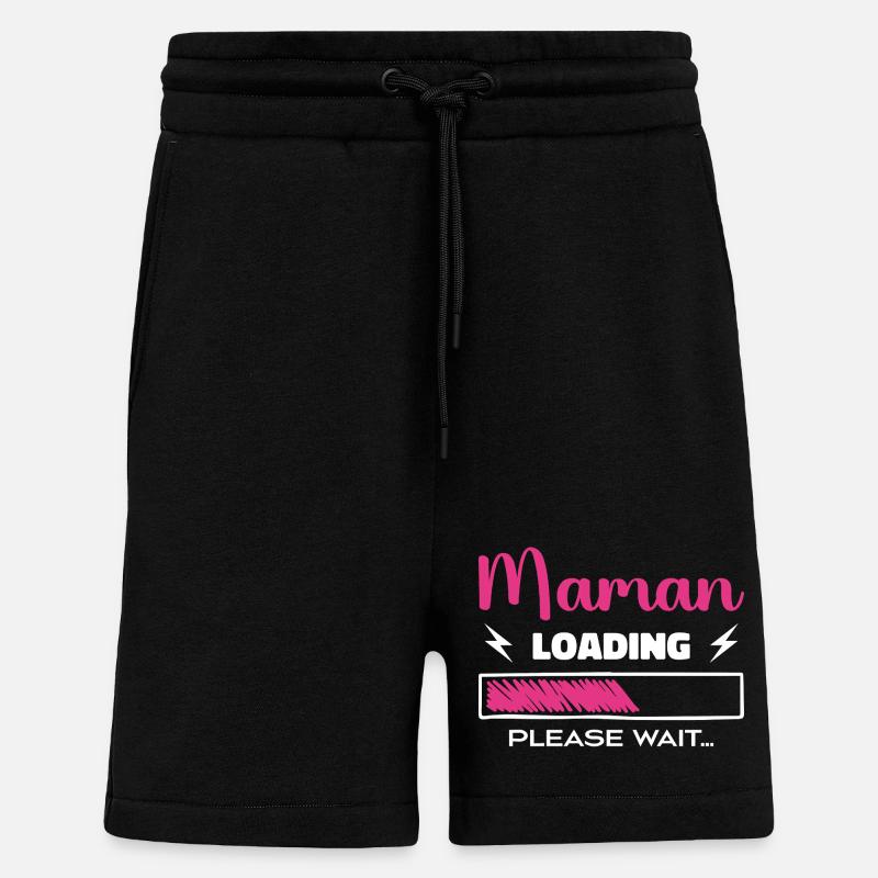 Mama lädt Bitte warten... - Shorts - made by SPREAD - SOLID BLACK