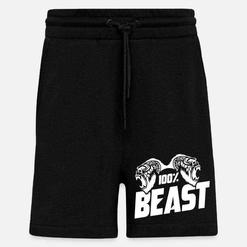 Gorilla Beast Motivation - Shorts - made by SPREAD - SOLID BLACK