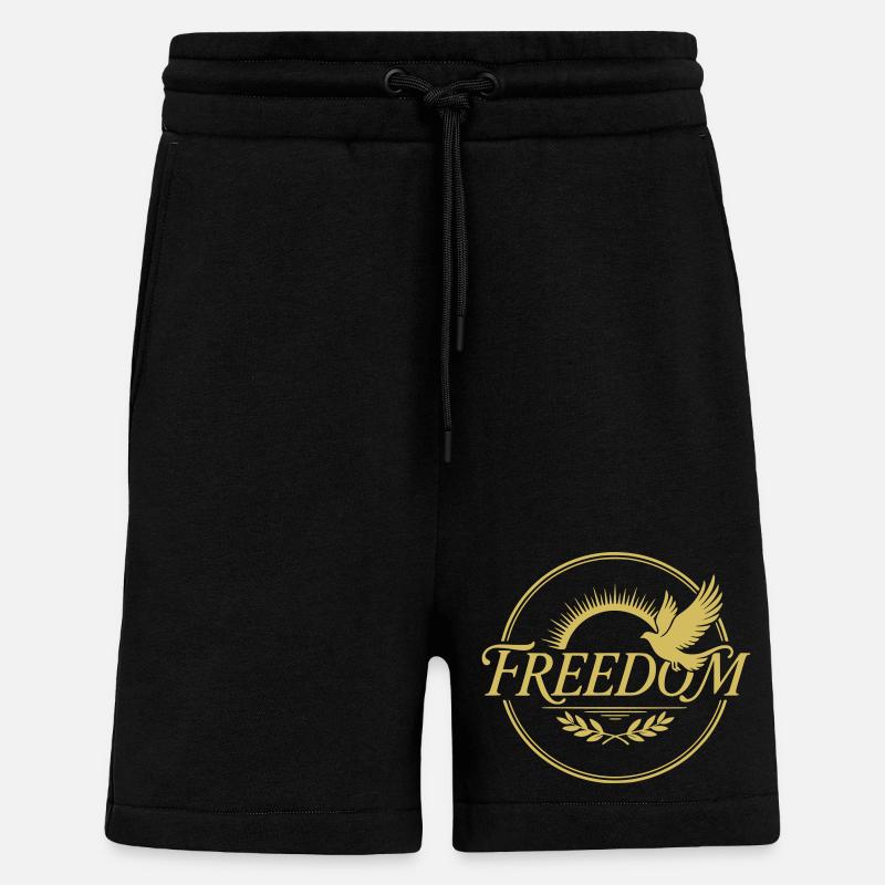 Freiheitsvogel Design mit Sonnenstrahlen - Shorts - made by SPREAD - SOLID BLACK