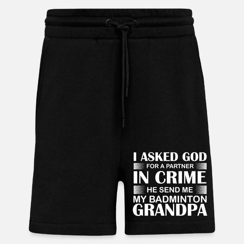 Badminton Papi - Short bio décontracté fabriqué en UE - SOLID BLACK