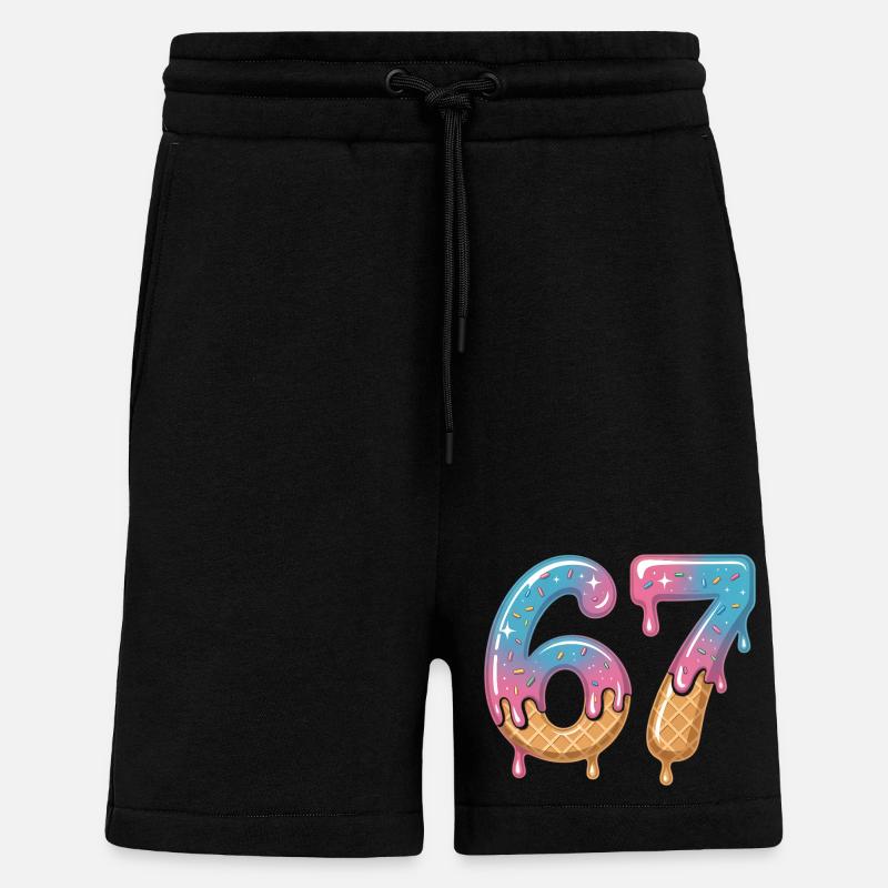 67 gouttes de crème glacée - Short bio décontracté fabriqué en UE - SOLID BLACK
