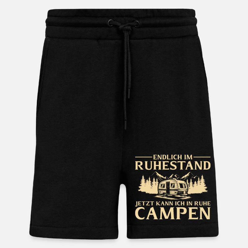 Endlich_im_Ruhestand_ _In_Ruhe_Campen - Shorts - made by SPREAD - SOLID BLACK