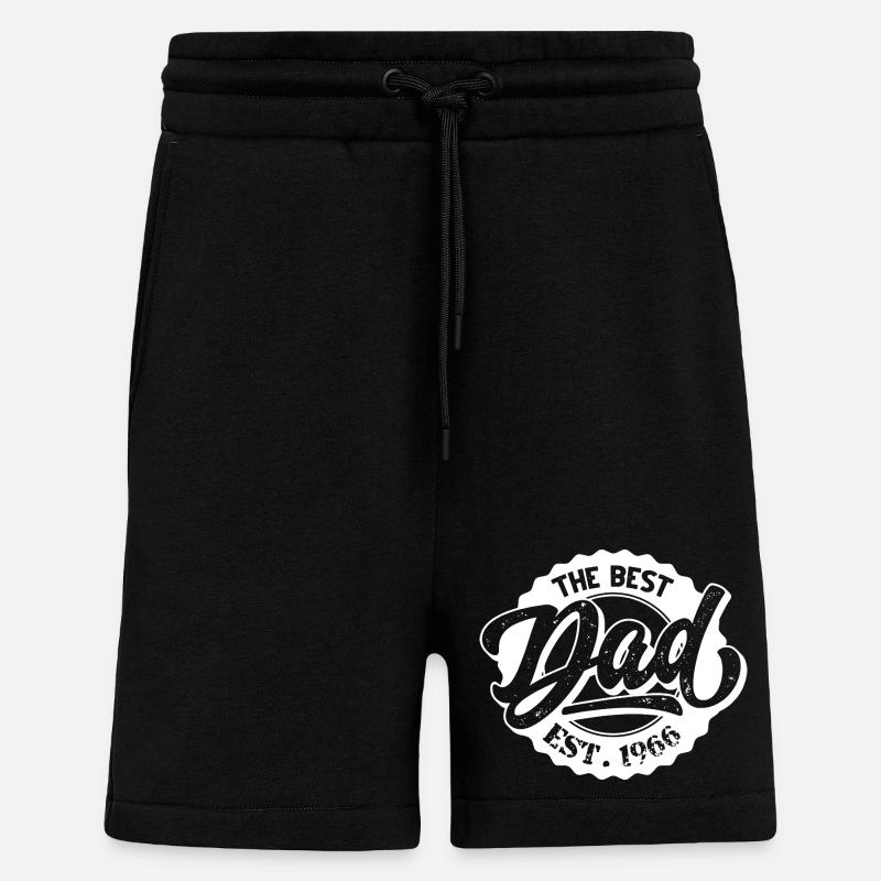 Le Meilleur Papa EST 1966 - Short bio décontracté fabriqué en UE - SOLID BLACK