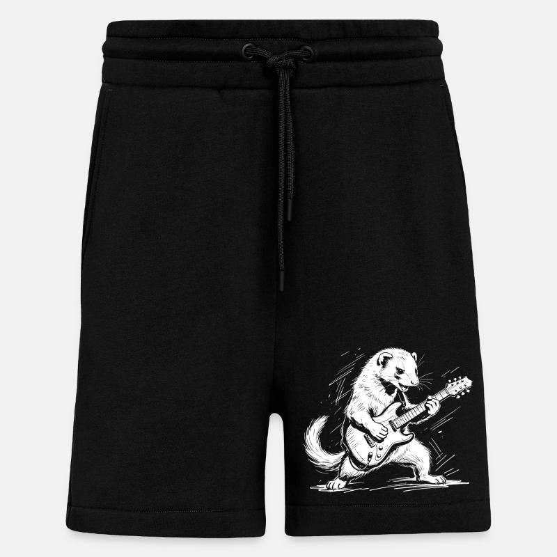 Frettchen mit Rock-Gitarre - Shorts - made by SPREAD - SOLID BLACK