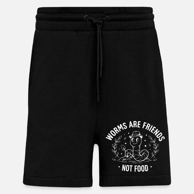 Les vers sont amis - Short bio décontracté fabriqué en UE - SOLID BLACK