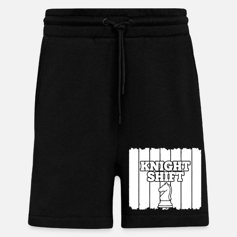 Chess Knight shift - Shorts - made by SPREAD - SOLID BLACK