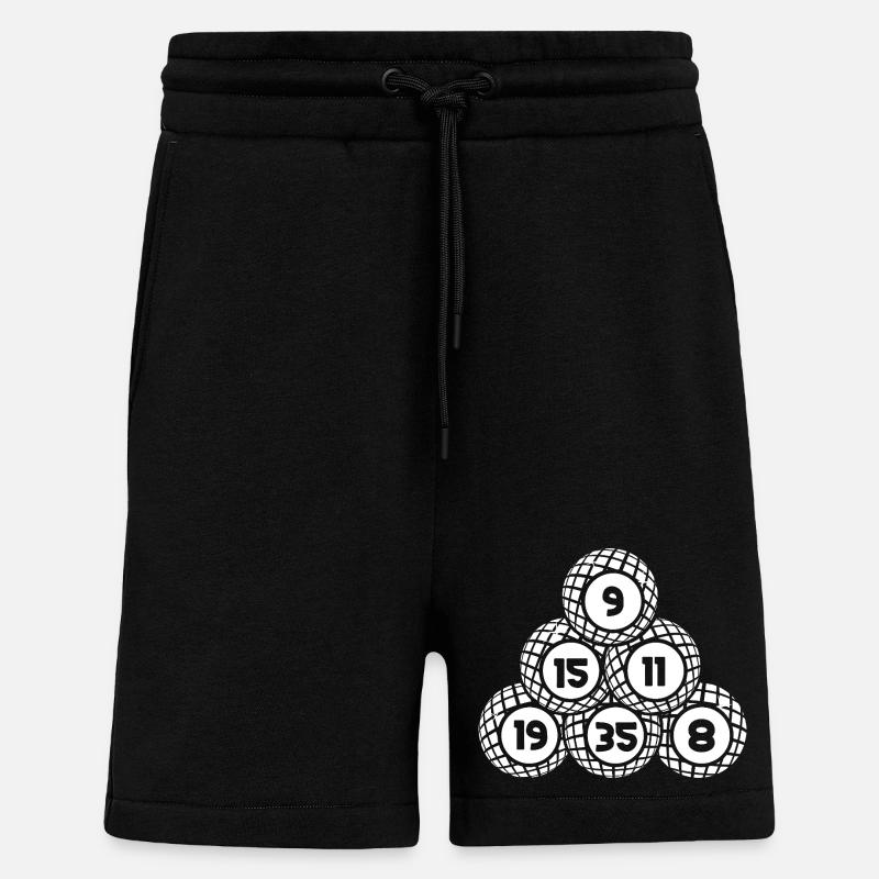Bingo Player Bingo Balls Stack Bingo - Short bio décontracté fabriqué en UE - SOLID BLACK