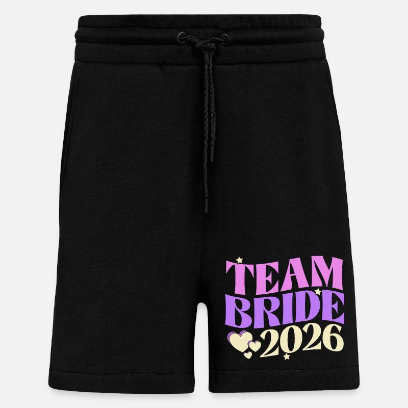 Équipe Mariée 2026 - Short bio décontracté fabriqué en UE - SOLID BLACK