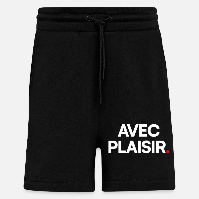 Avec plaisir - Short bio décontracté fabriqué en UE - SOLID BLACK