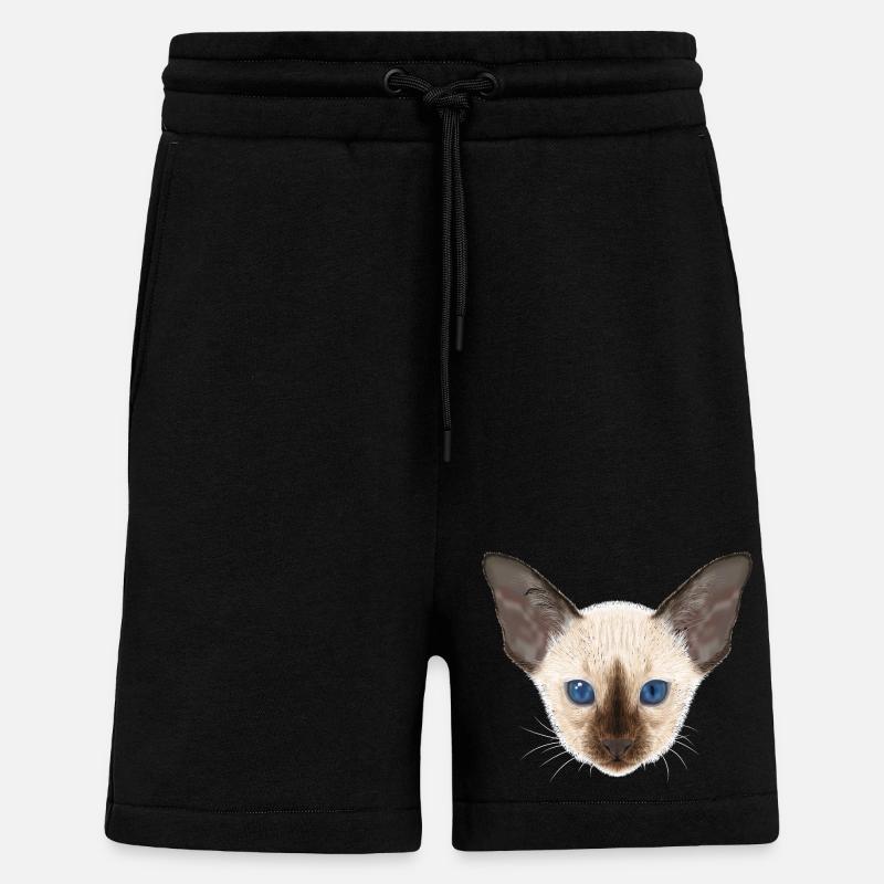 Chat siamois - Short bio décontracté fabriqué en UE - SOLID BLACK