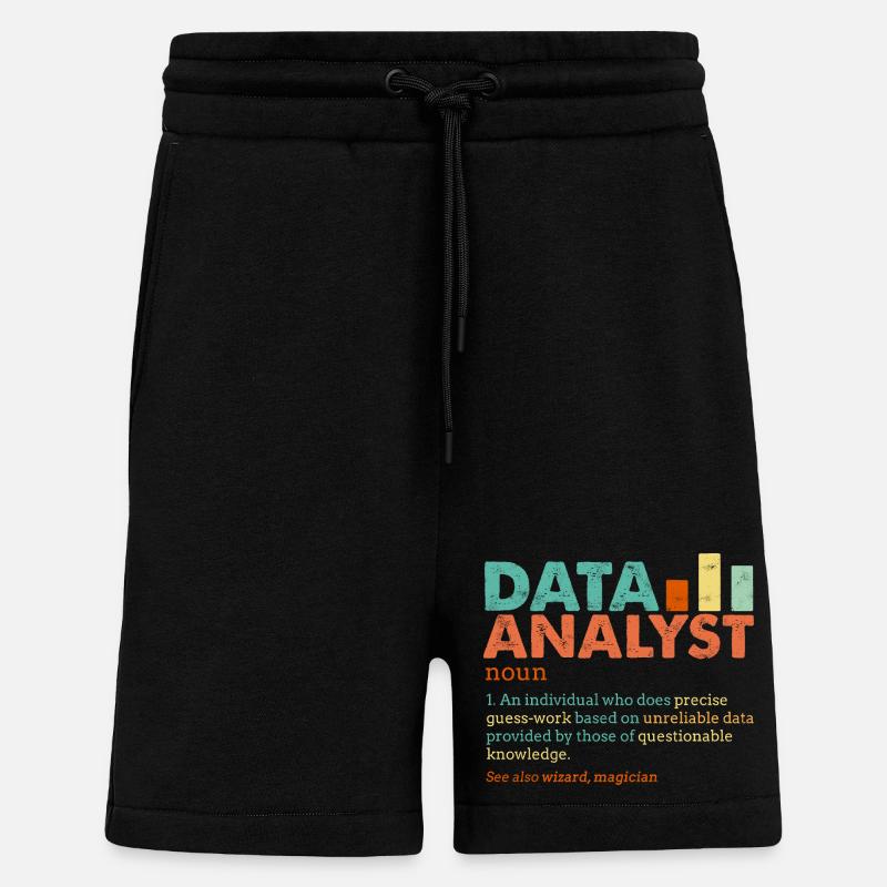 Data Analyst Retro Farbblöcke - Shorts - made by SPREAD - SOLID BLACK