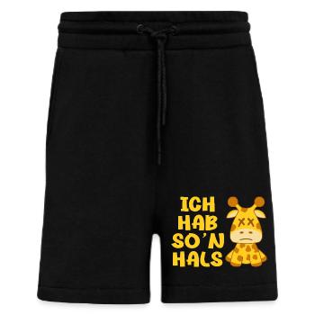 Ich hab so'n Hals Choleriker Giraffe Geschenk - Shorts - made by SPREAD - SOLID BLACK - Vorne