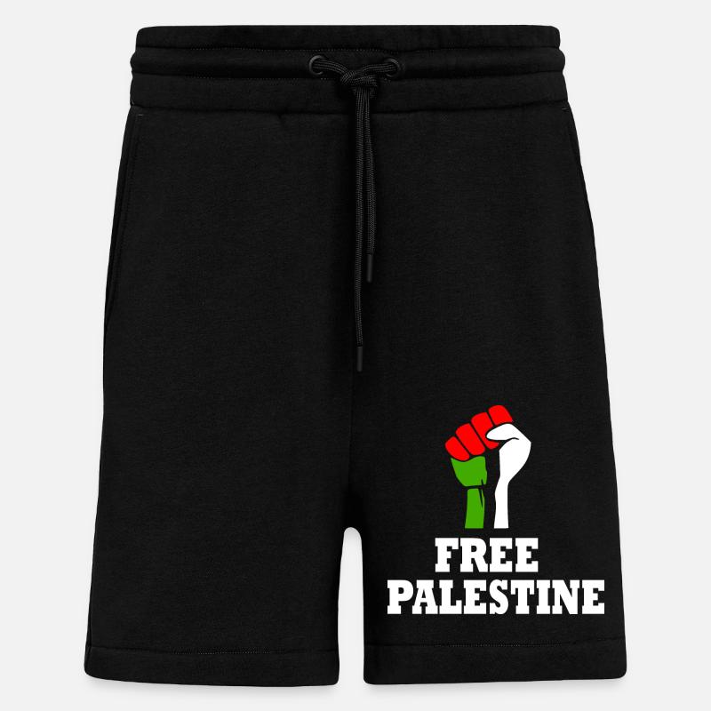 Free palestine - Shorts - made by SPREAD - SOLID BLACK