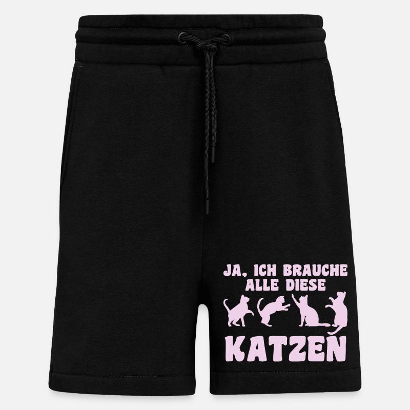 Cat Animal Cats Gift - Shorts - made by SPREAD - SOLID BLACK
