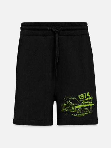 1974 Fødselsdag Vintage Model 1974 Vintage 1974 - Organic relaxed shorts made in EU - SOLID BLACK