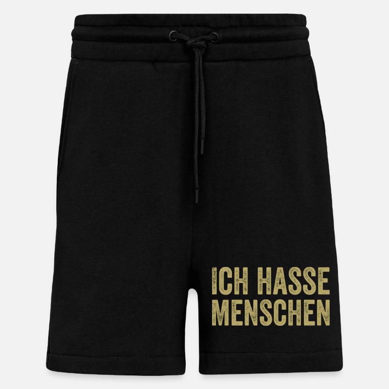 Je déteste les gens - Short bio décontracté fabriqué en UE - SOLID BLACK