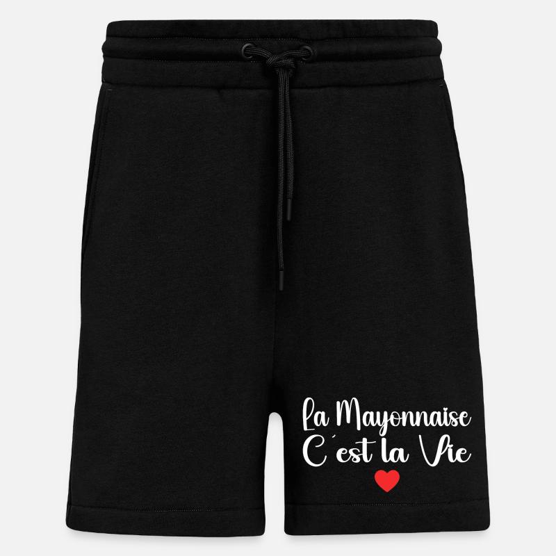 La Mayonnaise C'est La Vie - Short bio décontracté fabriqué en UE - SOLID BLACK