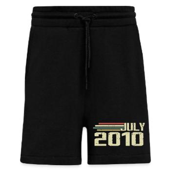 Anniversaire Juillet 2010 Année 2010 Juillet Millésime 2010 - Short bio décontracté fabriqué en UE - SOLID BLACK - Devant