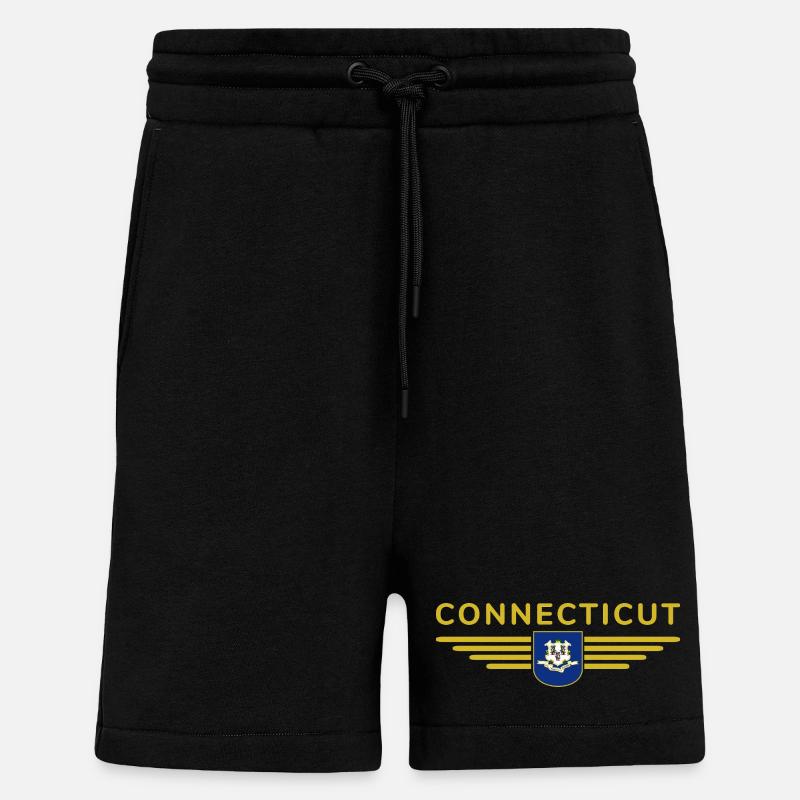 Connecticut Fan T-Shirt – Style & Coast - Short bio décontracté fabriqué en UE - SOLID BLACK