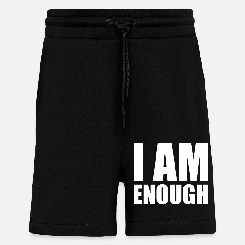 I am enough - Short bio décontracté fabriqué en UE - SOLID BLACK