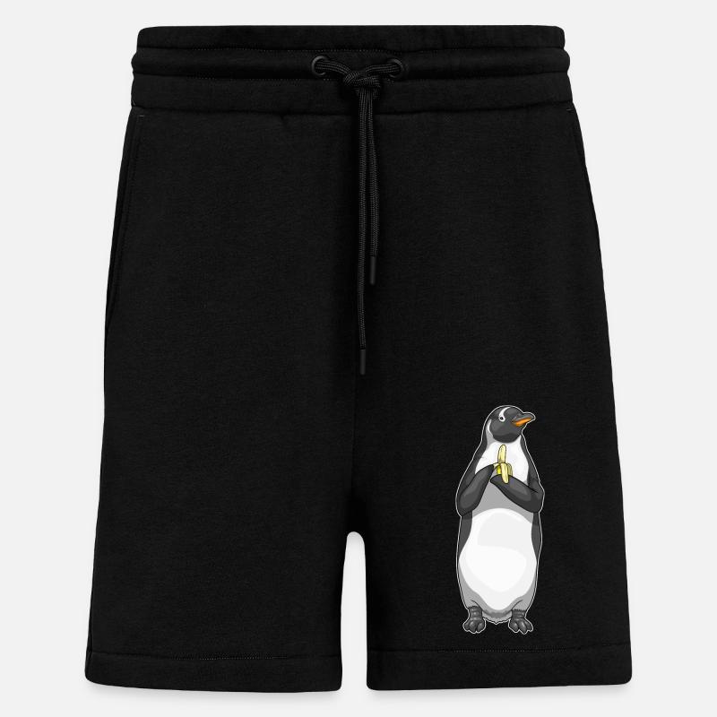 Pingouin Banane Fruit - Short bio décontracté fabriqué en UE - SOLID BLACK